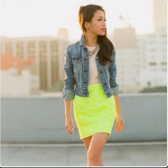 J. Crew Neon Floral Embroidered Mini Skirt - Picture 2 of 12